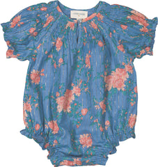 Louis Louise Angelika Blue Lurex Bouquet Romper
