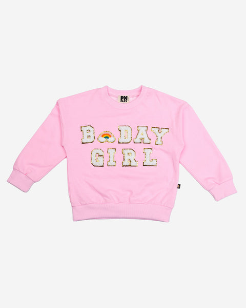 PETITE HAILEY PINK B-DAY GIRL SWEATSHIRT