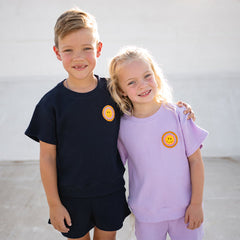 PETITE HAILEY NAVY SMILE WAFFLE SET