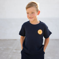 PETITE HAILEY NAVY SMILE WAFFLE SET