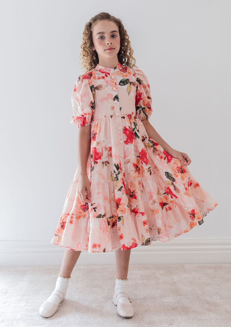 Petite Amalie Doily Applique Voile Midi Dress Petite Amalie Doily Applique Voile Midi Dress
