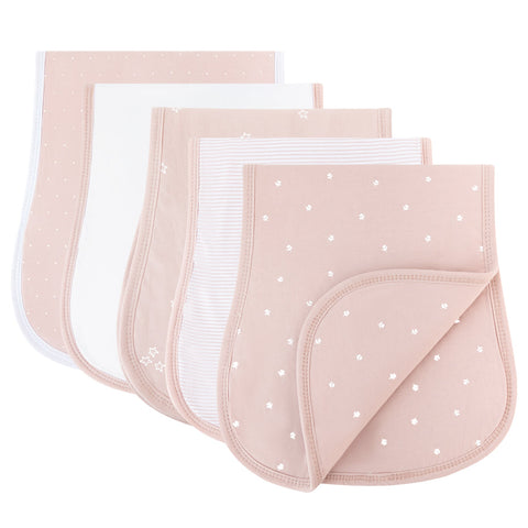 ELY'S AND CO. Reversible Pink Tulip Burp Cloths Pink Tulip