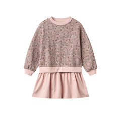 Wheat Rose Brown Flower Maggie Dress