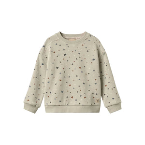 Wheat Grey Moon Sandro Letters Long Sleeve Sweatshirt