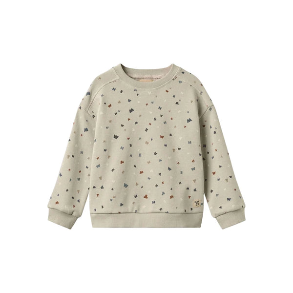 Wheat Grey Moon Sandro Letters Long Sleeve Sweatshirt