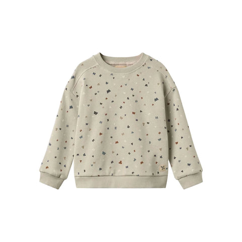 Wheat Grey Moon Sandro Letters Long Sleeve Sweatshirt