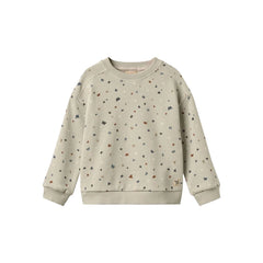 Wheat Grey Moon Sandro Letters Long Sleeve Sweatshirt