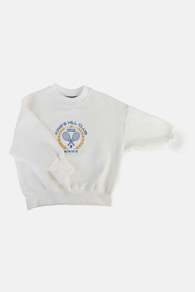 MINIKID CREAM RACKETS SWEATSHIRT