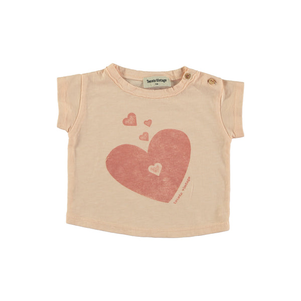 TOCOTO VINTAGE PINK HEART BABY TSHIRT