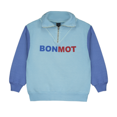 BONMOT RIVER BLUE ZIP SWEATSHIRT