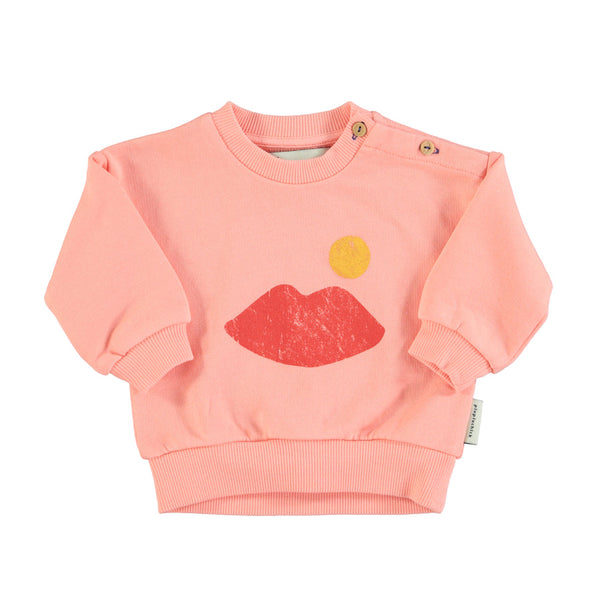PIUPIUCHICK CORAL W\ LIPS BABY SWEATSHIRT