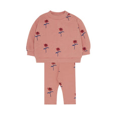 The Campamento Pink Flowers Baby Sweatshirt & Legging Set