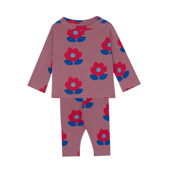 The Campamento Purple Big Flowers Purple T-Shirt & Legging Set