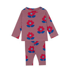 The Campamento Purple Big Flowers Purple T-Shirt & Legging Set