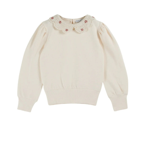 Emile Et Ida Creme Col Crochet Sweater
