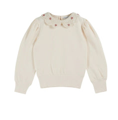 Emile Et Ida Creme Col Crochet Sweater