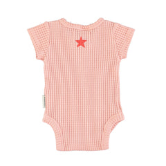 PIUPIUCHICK PINK W\ LIPS PRINT SHORT SLEEVE ROMPER