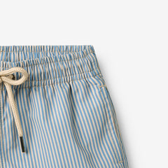Wheat Blue Swim Stripe Jackie Swim T-Shirt & Hansi Swim Trunks