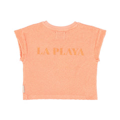 PIUPIUCHICK CORAL W\ "LA PLAYA" PRINT T-SHIRT