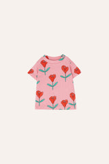 THE CAMPAMENTO PINK TULIPS ALLOVER BABY SET