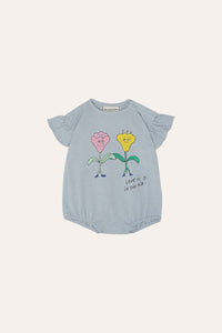 THE CAMPAMENTO BLUE LOVE IS IN THE AIR ROMPER