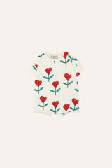 THE CAMPAMENTO ECRU TULIPS ALLOVER ROMPER