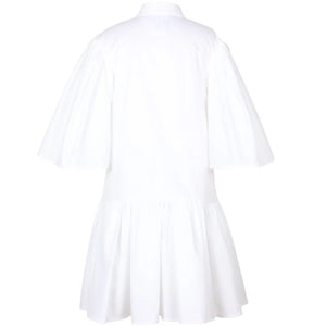 JESSE AND JAMES WHITE FLOWER APPLIQUE TIE DRESS