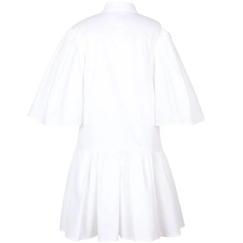 JESSE AND JAMES WHITE FLOWER APPLIQUE TIE DRESS