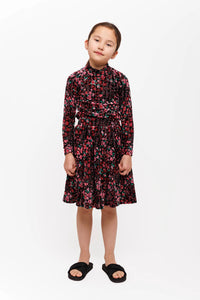 Olivia Rohde Black/Pink Floral Velvet Top