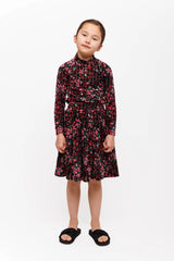 Olivia Rohde Black/Pink Floral Velvet Top