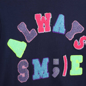 BILLIEBLUSH NAVY "ALWAYS SMILE" SWEATSHIRT