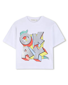 Billieblush White Okay T-Shirt