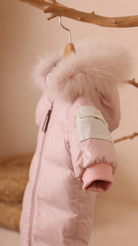 Mantel Pink Side Zipper Sleeve Pocket Baby Bunting