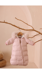 Mantel Pink Side Zipper Sleeve Pocket Baby Bunting