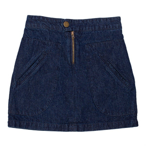 WYNKEN MID BLUE DENIM POCKET MINI SKIRT