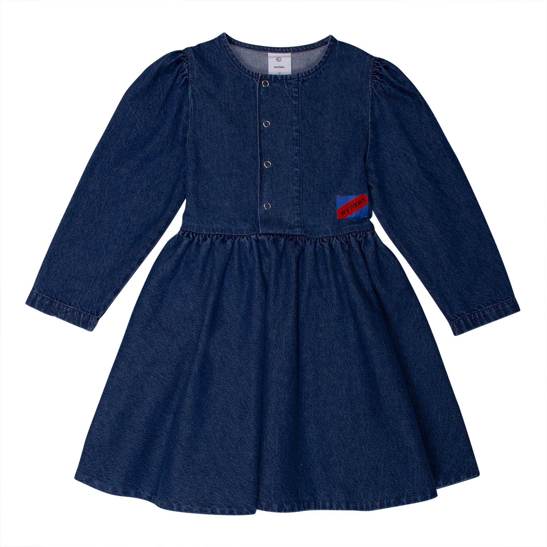 Wynken Indigo Mid Wash Denim Puff Dress Wynken Indigo Mid Wash Denim Puff Dress