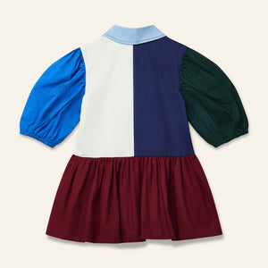 Wynken Navy Multi Beau Collar Dress