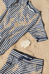 Wheat Blue Swim Stripe Jackie Swim Shirt & Ulrik Swimshorts