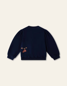 Oilily Peacoat Hony Paris Embroidered Crewneck Sweatshirt