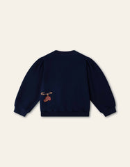 Oilily Peacoat Hony Paris Embroidered Crewneck Sweatshirt