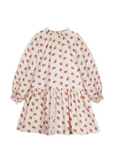 Mipounet Adela Ecru/Rio Red Corduroy Dress