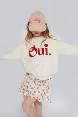 Mipounet Cream Printed Corduroy Skirt