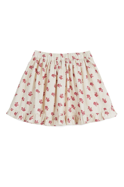 Mipounet Cream Printed Corduroy Skirt