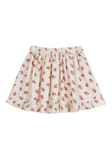 Mipounet Cream Printed Corduroy Skirt