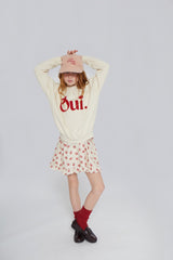 Mipounet Cream Printed Corduroy Skirt