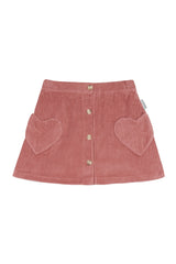 Mipounet Faded Rose Corduroy Cuore Skirt