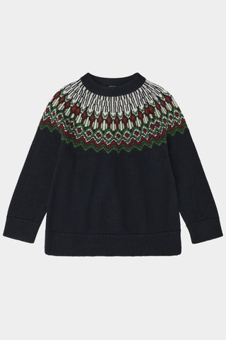 Fub Dark Navy Fair Isle Sweater