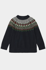 Fub Dark Navy Fair Isle Sweater