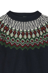 Fub Dark Navy Fair Isle Sweater