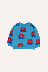 The Campamento Blue Big Flower Baby Sweatshirt & Jogging Pants Set